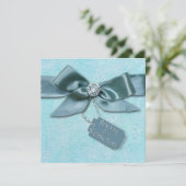 結婚誓約更新招待状 - 青/リボン 招待状 (スタンド正面)