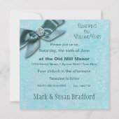 結婚誓約更新招待状 - 青/リボン 招待状 (裏面)