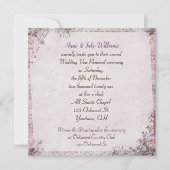 結婚誓約更新 クラシカルな花のフレーム 招待状 (正面)