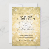 結婚誓約更新 ゴールド ウィンター ワンダーランド スパークル 招待状 (正面)