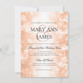 結婚誓約更新 ローズゴールド シャンパン ライト 招待状 (正面)