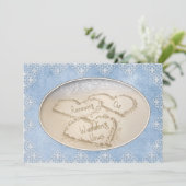 結婚誓約書更新招待状 - ビーチ/ブルー/レース 招待状 (スタンド正面)