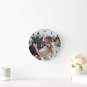 結婚誓約書 フェイクラッピング キャンバスプリント ラウンド壁時計 (ホーム)