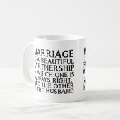 結婚論争面白いマグカップ コーヒーマグカップ (正面左)