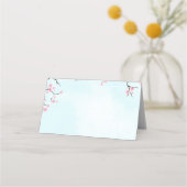 結婚護衛カード |水彩さくらんぼ花 プレイスカード (裏面)