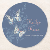 結婚象眼の蝶 ラウンドペーパーコースター (正面)