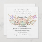 結婚貝殻カラフルと珊瑚 招待状 (正面/裏面)