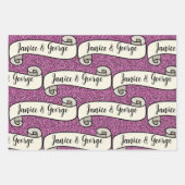 結婚贈り物の包みパーソナライズされた ラッピングペーパーシート (正面3)