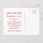 結婚赤と白ビクトリアン救写真 案内ポストカード (裏面)