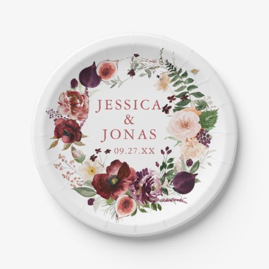 結婚赤面パーティー ペーパープレート (正面)