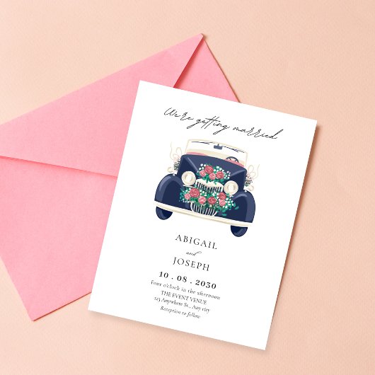 結婚車のクラシック 招待状