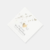 結婚転モノグラムのフェイクグリッター白 スタンダードカクテルナプキン (角)