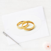 結婚輪 楕円形シール (封筒)