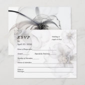 結婚返信ハガキ ソフトフラワーズ 出欠カード (正面/裏面)