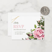 結婚返信ハガキ フローラルグリーナリー ウェディングRSVP ノートカード (正面/裏面インサイチュ)