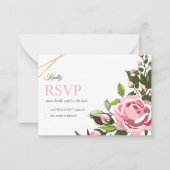 結婚返信ハガキ フローラルグリーナリー ウェディングRSVP ノートカード (正面)