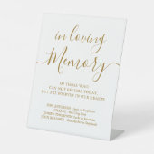 結婚追悼金ゴールド愛パーソナライズされた記憶 台座サイン (正面)