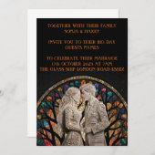 結婚連パーソナライズされた対 招待状 (正面/裏面)