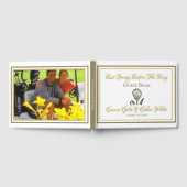 結婚週末のアクティビティのゴルフ金ゴールドとホワイトフォト ゲストブック (全面)