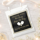 結婚週末のアクティビティPickleball金ゴールド&ホワイト フェイバーバッグ (クリップ留めされた状態)