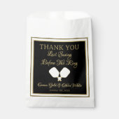 結婚週末のアクティビティPickleball金ゴールド&ホワイト フェイバーバッグ (正面)