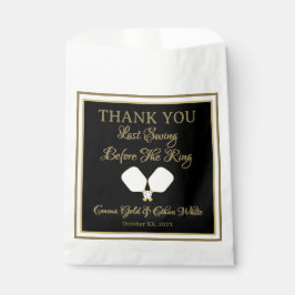 結婚週末のアクティビティPickleball金ゴールド&ホワイト フェイバーバッグ