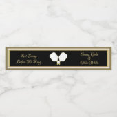 結婚週末のアクティビティPickleball金ゴールド&ホワイト ペットボトルラベル (シングルラベル)