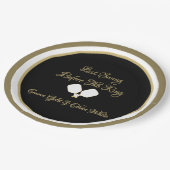 結婚週末のアクティビティPickleball金ゴールド&ホワイト ペーパープレート (アングル)