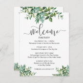 結婚週末のグリーンイラストでお客様をお迎え エンクロージャーカード (正面/裏面)