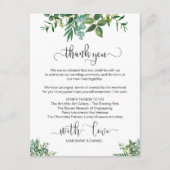 結婚週末のグリーンイラストでお客様をお迎え エンクロージャーカード (裏面)