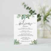 結婚週末のグリーンイラストでお客様をお迎え エンクロージャーカード (スタンド正面)