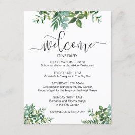 結婚週末のグリーンイラストでお客様をお迎え エンクロージャーカード