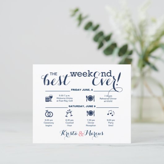 結婚週末の日程 (スタンド正面)