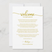 結婚週末の歓迎と旅程金ゴールド 招待状 (正面)