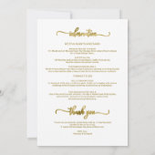 結婚週末の行程 シンプル おしゃれ タイムライン 招待状 (裏面)