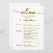 結婚週末の行程 シンプル おしゃれ タイムライン 招待状 (正面/裏面)