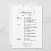 結婚週末歓迎スケジュール 黒スクリプト 招待状 (裏面)