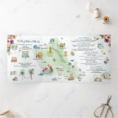 結婚週末 | オアフハワイトリフォールド招待状 三つ折り招待状 (内部)