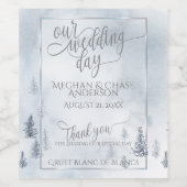 結婚酒 |シルバーブルー冬のワンダーランド ワインラベル (シングルラベル)