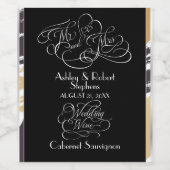 結婚酒 | モダン絵を描線とタイポグラフィ ワインラベル (シングルラベル)