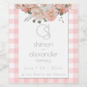 結婚酒 | モノグラムコーラルジンガムフローラ ワインラベル (シングルラベル)