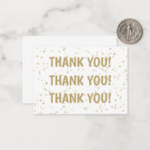 結婚金ゴールドグリッターサンキュー ノートカード (正面/裏面インサイチュ)