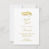 結婚金ゴールドリングや輪エレガントブライダルシャワー 招待状 (正面)