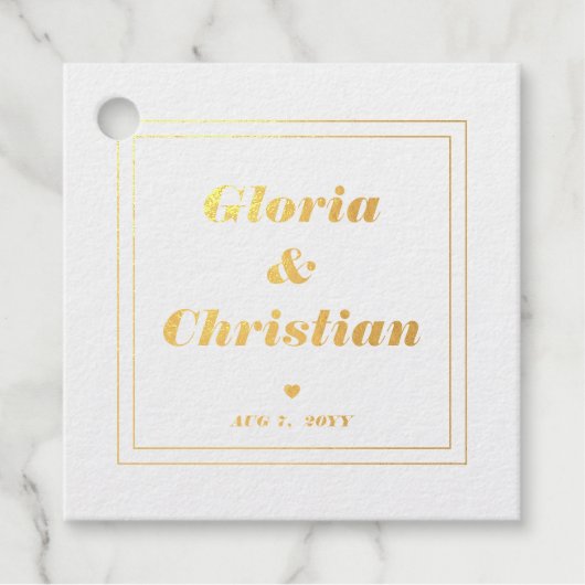 結婚金実在箔メッセージカード フェイバータグ (正面)