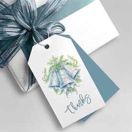 結婚鈴と葉の水の色が感謝してい好き ギフトタグ