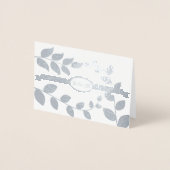 結婚銀葉の文字とイニシャルカスタム 箔カード (正面)