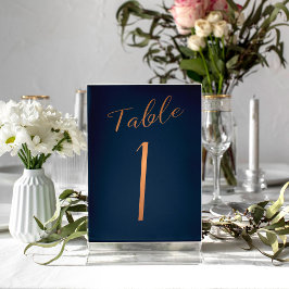 結婚銅グリッターネイビーエレガントテーブル番号 テーブルナンバー