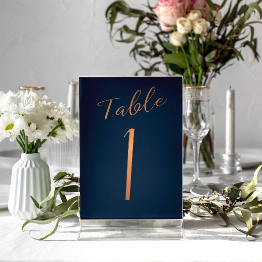 結婚銅グリッターネイビーエレガントテーブル番号 テーブルナンバー