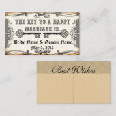 結婚鍵日付の保存アドバイス名刺 アドバイスカード (正面/裏面)