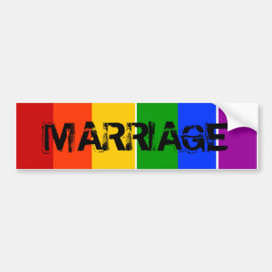 結婚陽気なLGBTの虹 バンパーステッカー